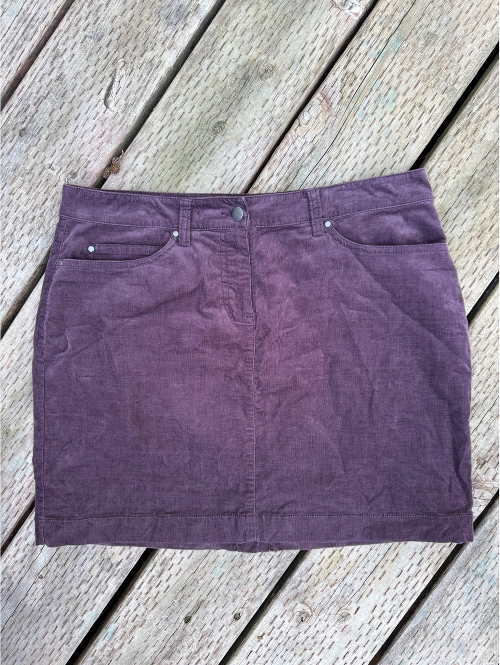Eileen Fisher Purple Corduroy Mini Skirt Size M